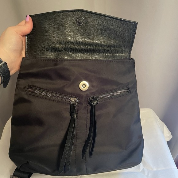 Botkier Nylon Leather Small Blackpack Shoulder Bag Purse Black NWT - Picture 2 of 13